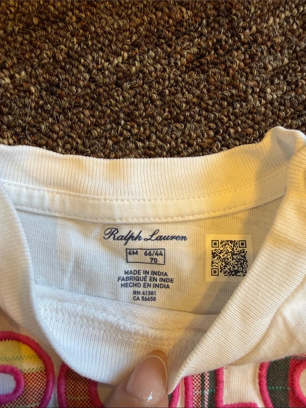Ralph Lauren White Ruffle Tee with Multicolor Plaid Leggings